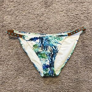 Pilyq Blue and Green Tropical Bikini Bottom
